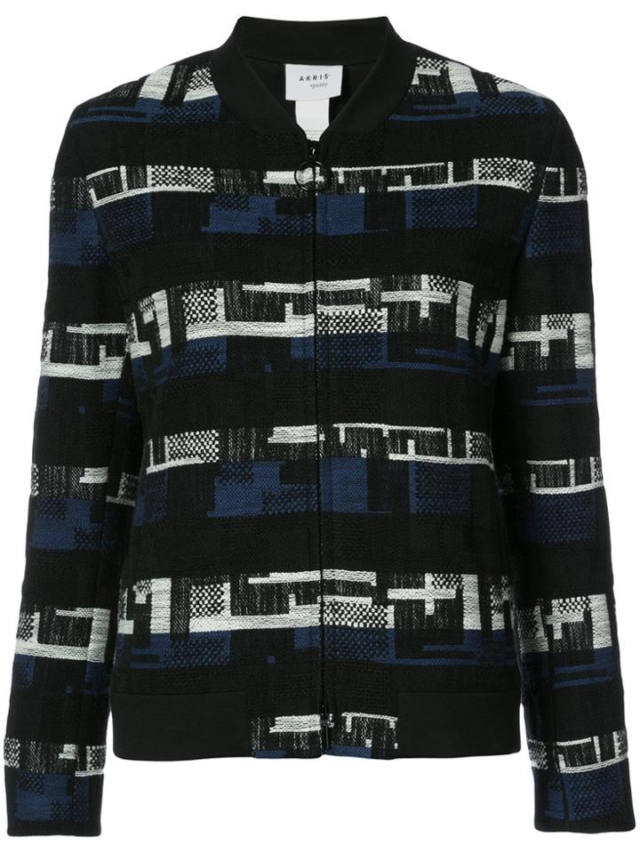 Akris Punto Geometric Pattern Woven Jacket - Blue