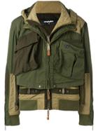 Dsquared2 Double Panel Hooded Bomber Jacket - Green