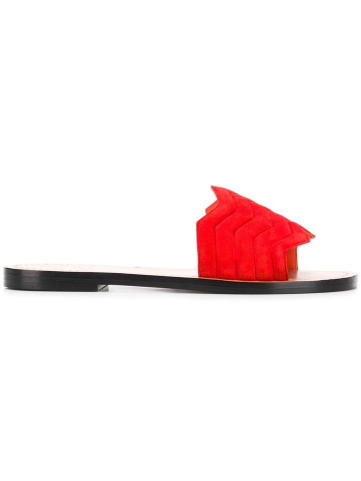 Nicholas Kirkwood Chevron Slides - Red
