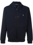 Polo Ralph Lauren Kangaroo Pocket Zipped Hoodie, Men's, Size: Medium, Blue, Cotton/polyester/spandex/elastane
