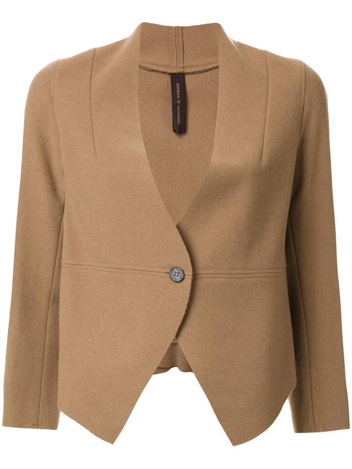 Miharayasuhiro Single Button Blazer, Women's, Size: 40, Brown, Wool