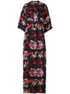 Kenzo Floral Print Dress, Women's, Size: 38, Black, Silk/cotton