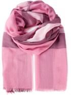 Burberry Check Print Scarf, Women's, Pink/purple, Silk/modal/cashmere