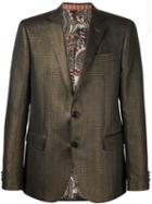 Etro Fine Woven Blazer, Men's, Size: 54, Brown, Silk/cotton/polyester