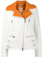 Ermanno Scervino Fur-trimmed Biker Jacket - White
