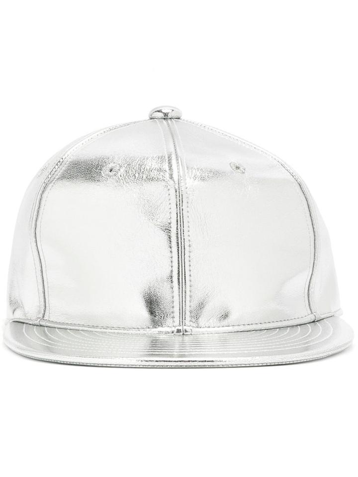 Junya Watanabe Comme Des Garçons Metallic (grey) Cap, Adult Unisex, Artificial Leather