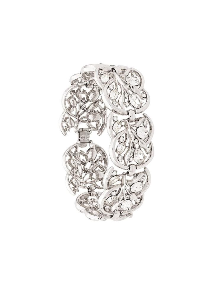 Susan Caplan Vintage 1960s Trifari Stylised Bracelet - Silver
