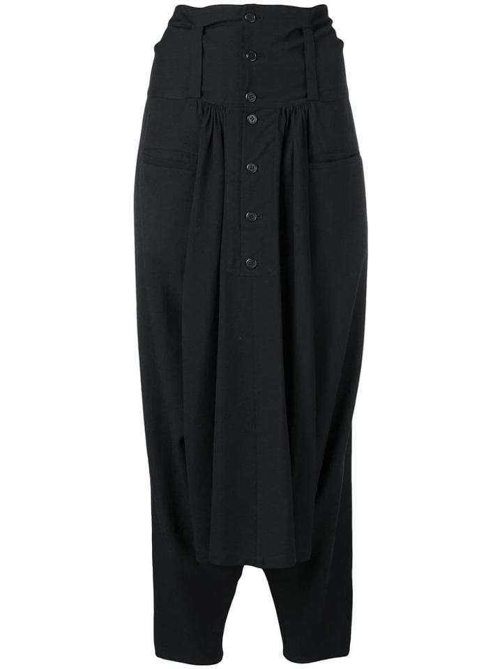 Yohji Yamamoto Vintage High Rise Sarouel Trousers - Black