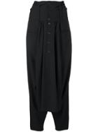 Yohji Yamamoto Vintage High Rise Sarouel Trousers - Black