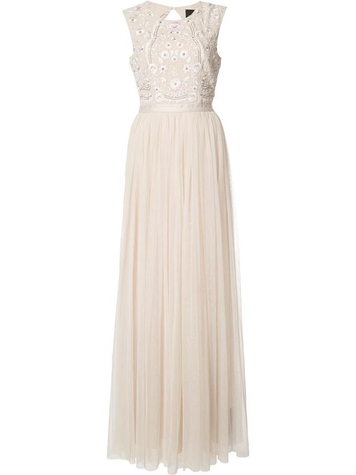 Needle & Thread Floral Embroidery Gown, Women's, Size: 4, Nude/neutrals, Polyester/nylon