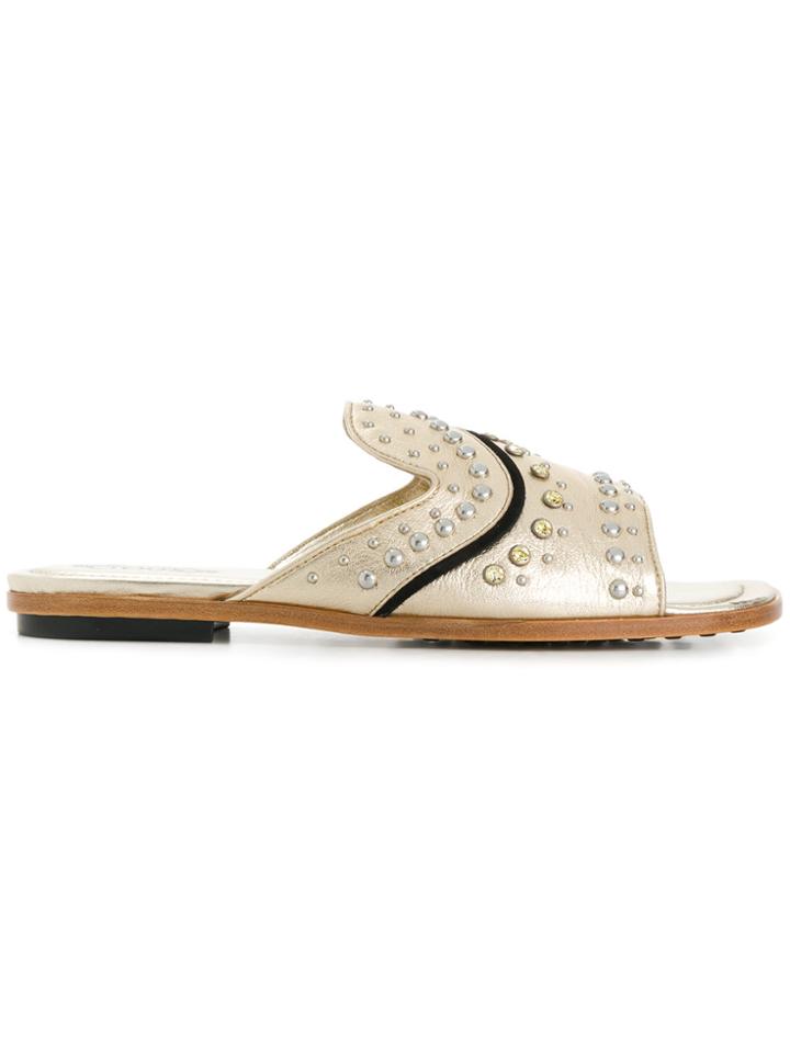 Tod's Studded Slides - Metallic