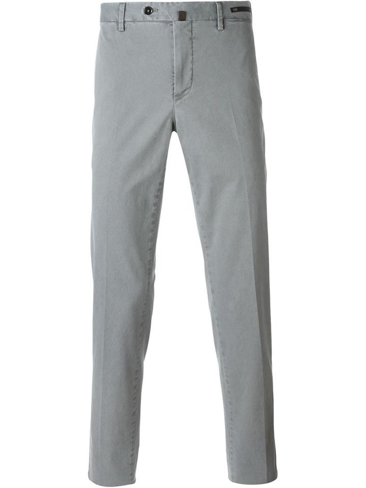 Pt01 Slim Fit Tapered Trousers, Men's, Size: 56, Grey, Cotton/spandex/elastane