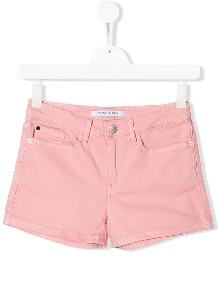 Calvin Klein Kids Denim Shorts - Pink