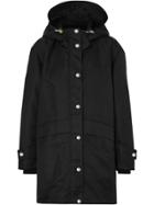 Burberry Logo Printed Parka Jacket - Black