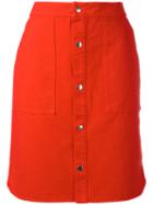 Vanessa Bruno Athé - Buttoned Skirt - Women - Cotton - 40, Red, Cotton
