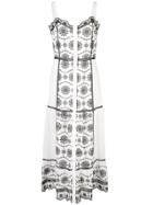 Veronica Beard Embroidered Midi Dress - White