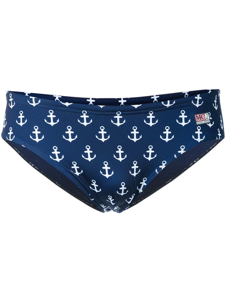 Anchor Print Swimming Trunks - Men - Polyamide/polyester/spandex/elastane - M, Blue, Polyamide/polyester/spandex/elastane, Mc2 Saint Barth