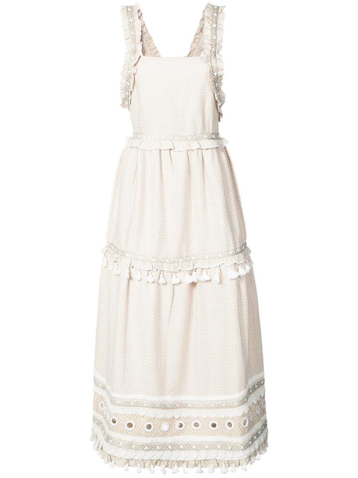 Dodo Bar Or - Zigzag Tassel Detail Dress - Women - Cotton - S, Nude/neutrals, Cotton
