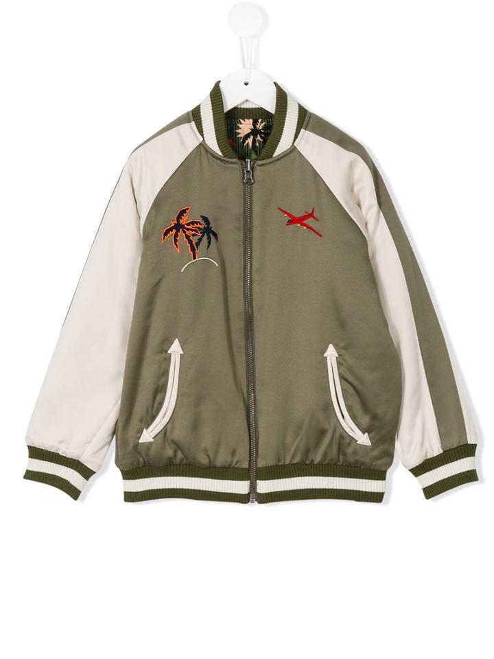 Stella Mccartney Kids Embroidered Bomber Jacket, Boy's, Size: 8 Yrs, Green