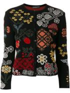 Alexander Mcqueen Floral Patch Cardigan - Black