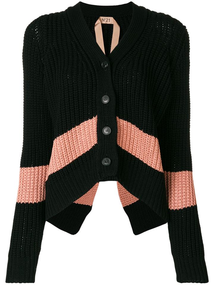 No21 Slouchy Cropped Cardigan - Black