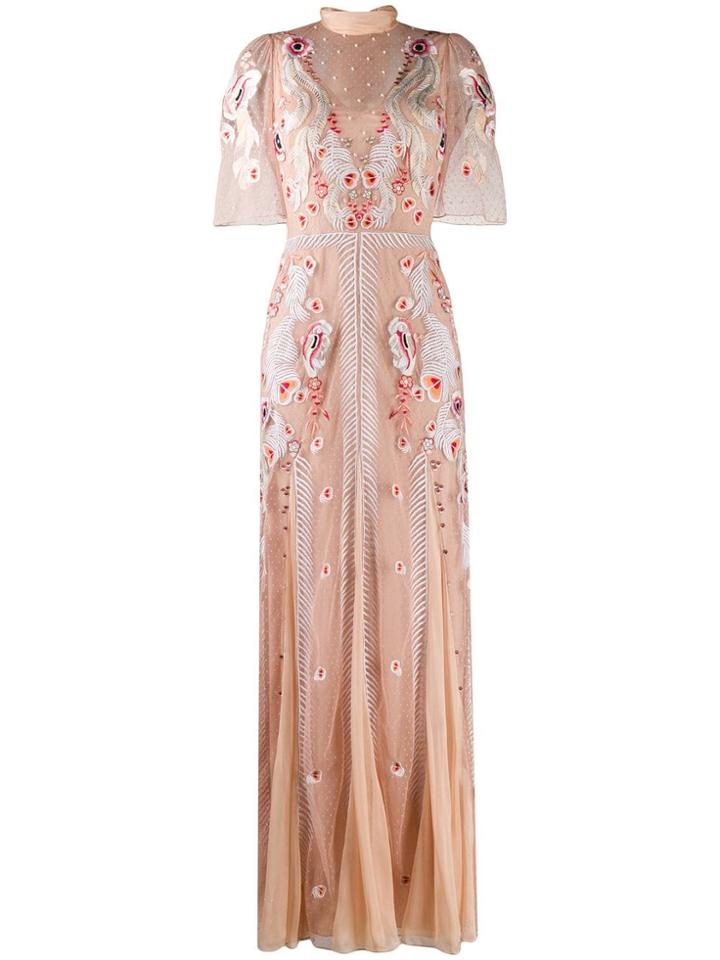Temperley London Firebird Flower Embroidery Gown - Neutrals
