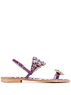 Emanuela Caruso Embellished Open-toe Sandals - Purple