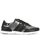 Tommy Hilfiger Metallic Panel Leather Sneakers - Black