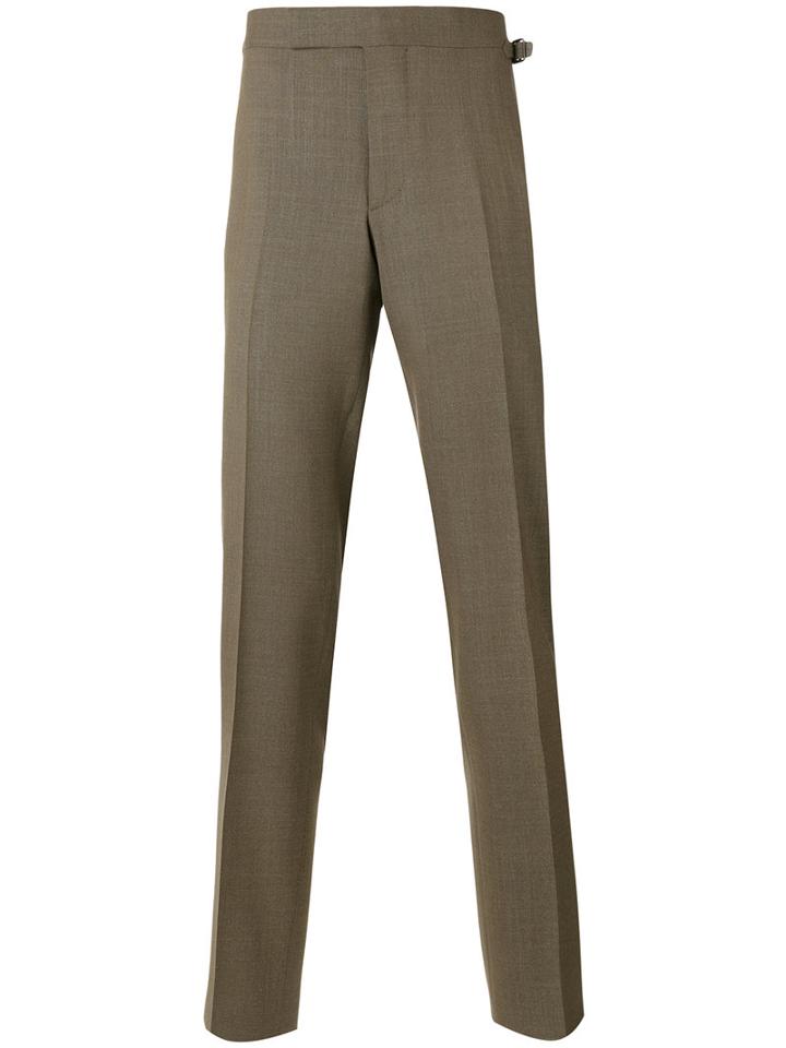 Tom Ford - Tailored Tapered Trousers - Men - Silk/cupro/wool - 50, Brown, Silk/cupro/wool