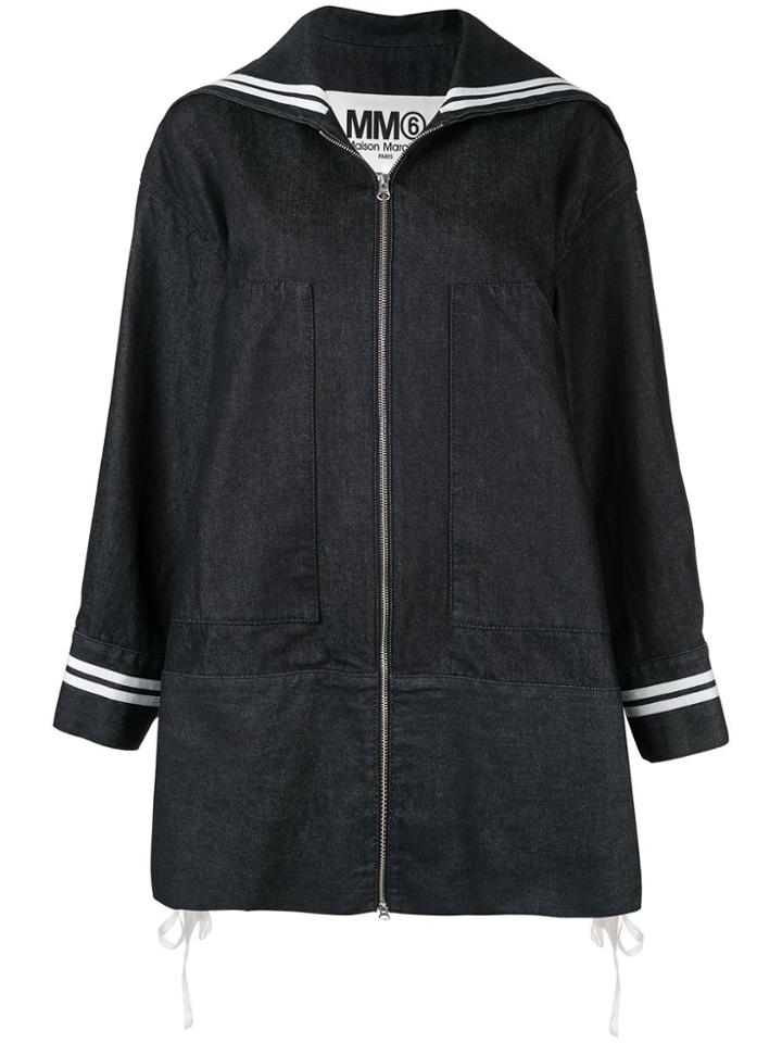 Mm6 Maison Margiela Oversized Denim Sports Jacket - Blue