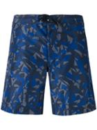 Z Zegna - Camouflage-print Swimming Shorts - Men - Polyester - L, Blue, Polyester