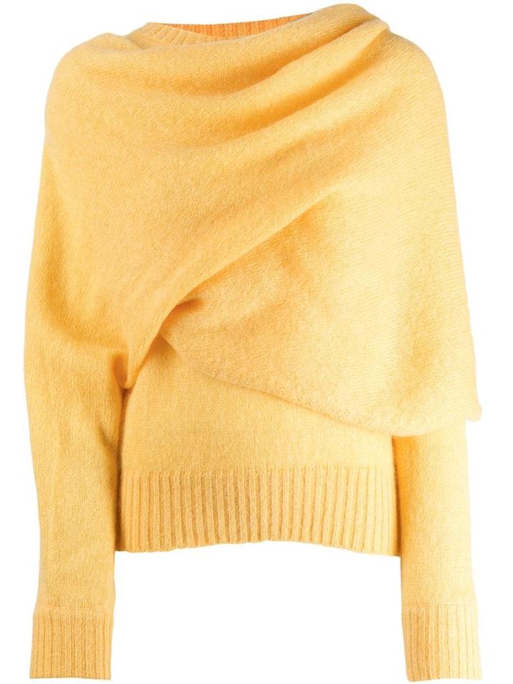 Rejina Pyo Draped Neck Jumper - Yellow