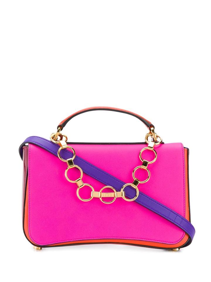 Emilio Pucci Chance Chain Embellished Colourblock Bag - Orange
