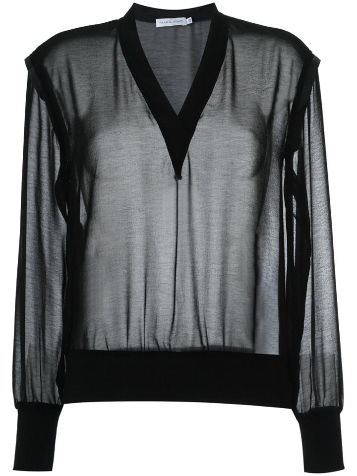 Mara Mac Sheer Longsleeved Blouse - Black