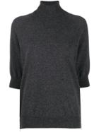 Mrz Turtle-neck Short Sleeve Top - Grey