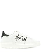 Msgm Signature Print Sneakers - White