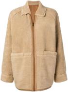 Le Mont St Michel Faux Shearling Coat - Nude & Neutrals