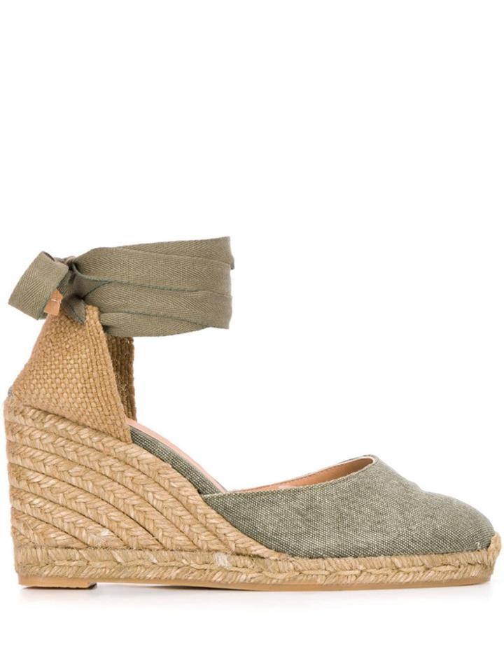 Castañer Carina Wedge Espadrilles - Green