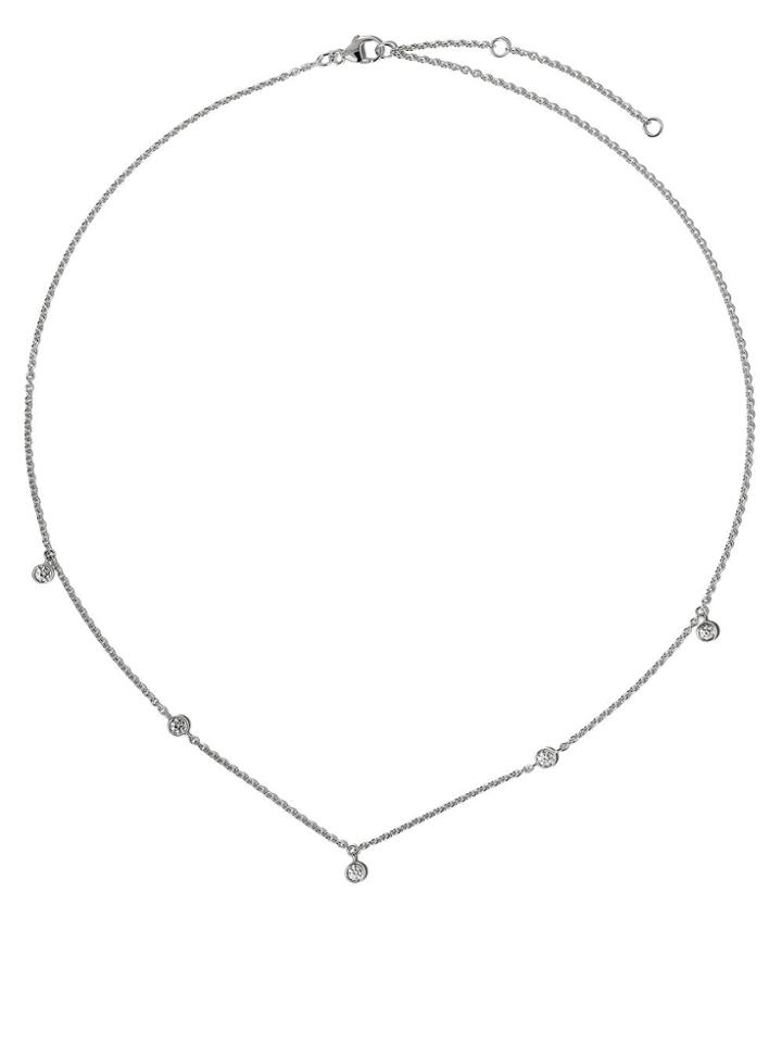 De Beers 18kt White Gold My First De Beers Five Diamond Necklace