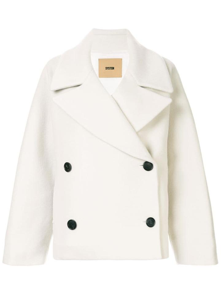 System Double-breasted Short Coat - Neutrals