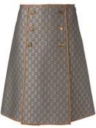 Gucci Gg Pattern A-line Skirt - Brown