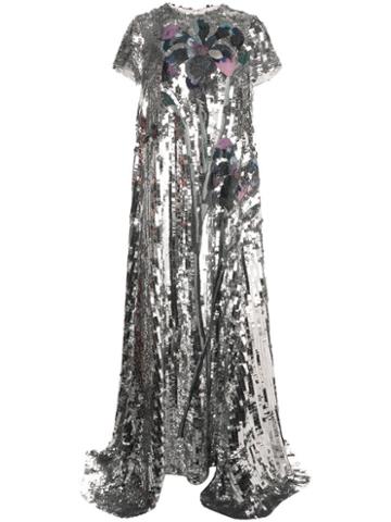 Carolina Herrera Sequined Metallic-effect Gown - Silver