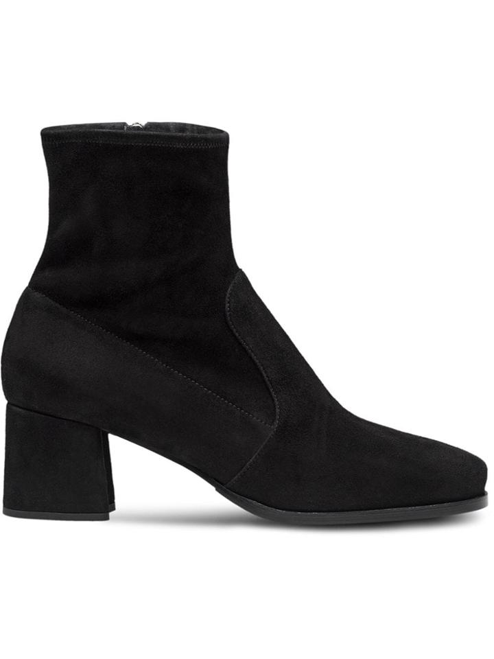 Prada Stretch Suede Booties - Black
