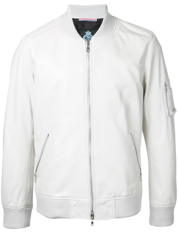 Guild Prime Plain Bomber Jacket, Men's, Size: 3, White, Lamb Skin
