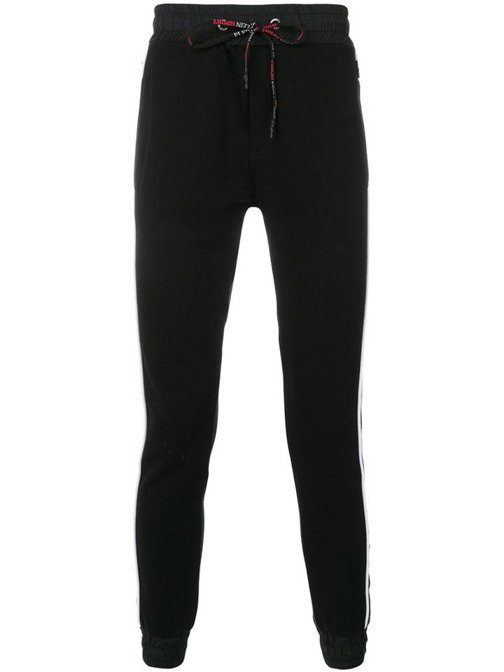 Plein Sport - Downhill Track Pants - Men - Cotton/polyester - L, Black, Cotton/polyester