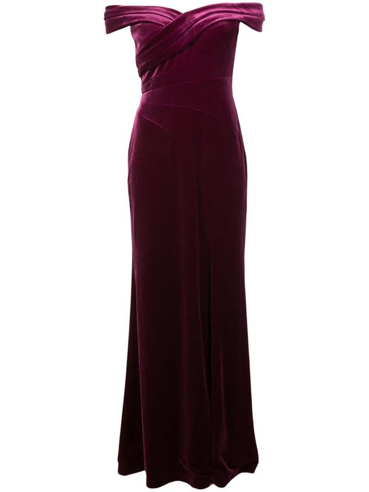 Aidan Mattox Side Slit Textured Evening Dress