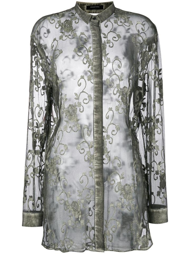 Unconditional - Embroidered Shirt - Women - Silk - Xs, Grey, Silk