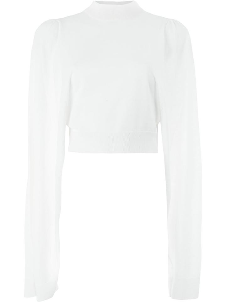 Vera Wang Cropped Knit Jumper - White