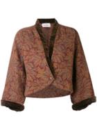 Valentino Vintage 1980's Floral Cropped Jacket - Brown