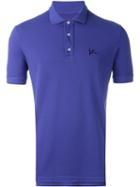 Isaia Embroidered Logo Polo Shirt, Men's, Size: S, Blue, Cotton